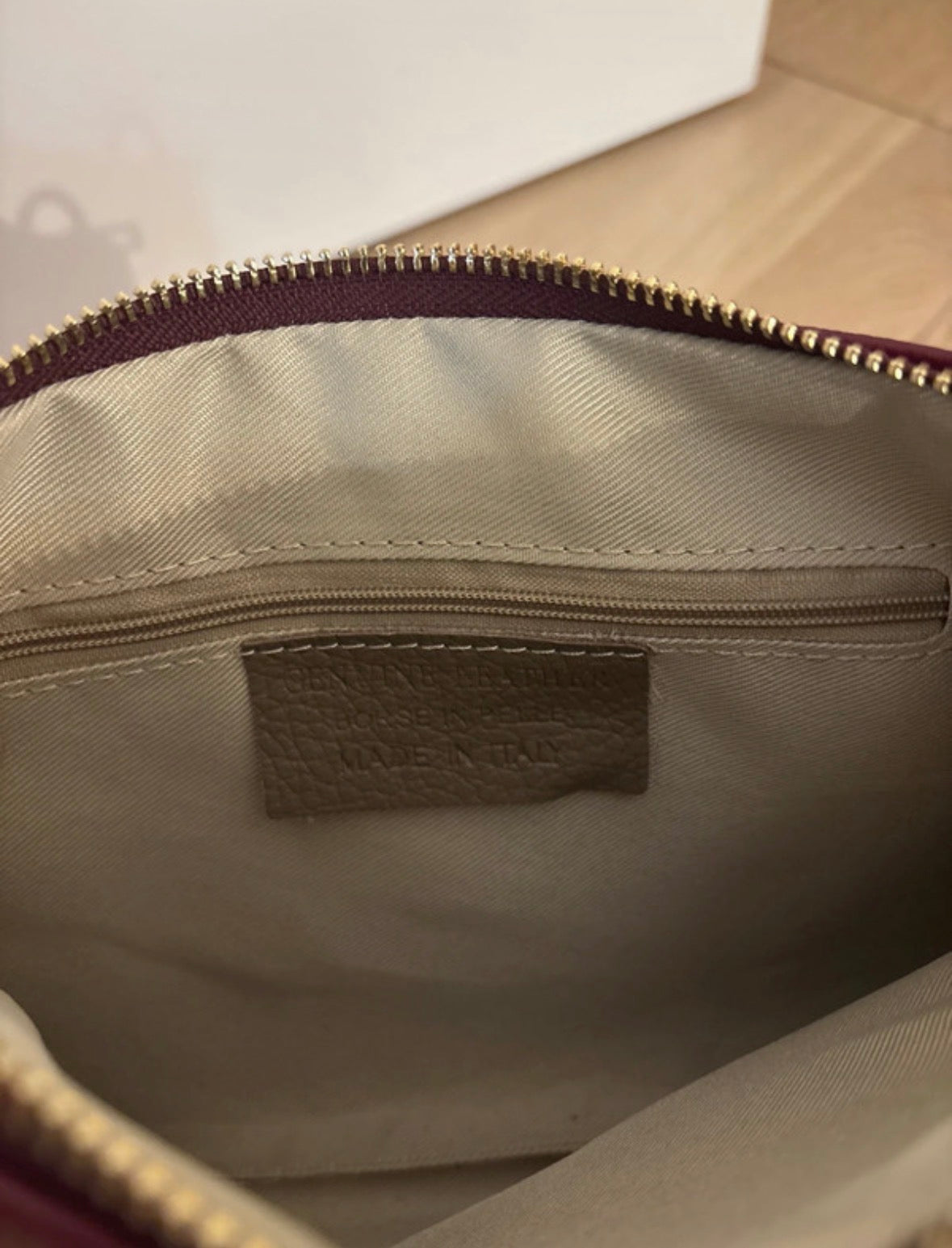 Borsa 'Selly' in Vera Pelle Bordeaux