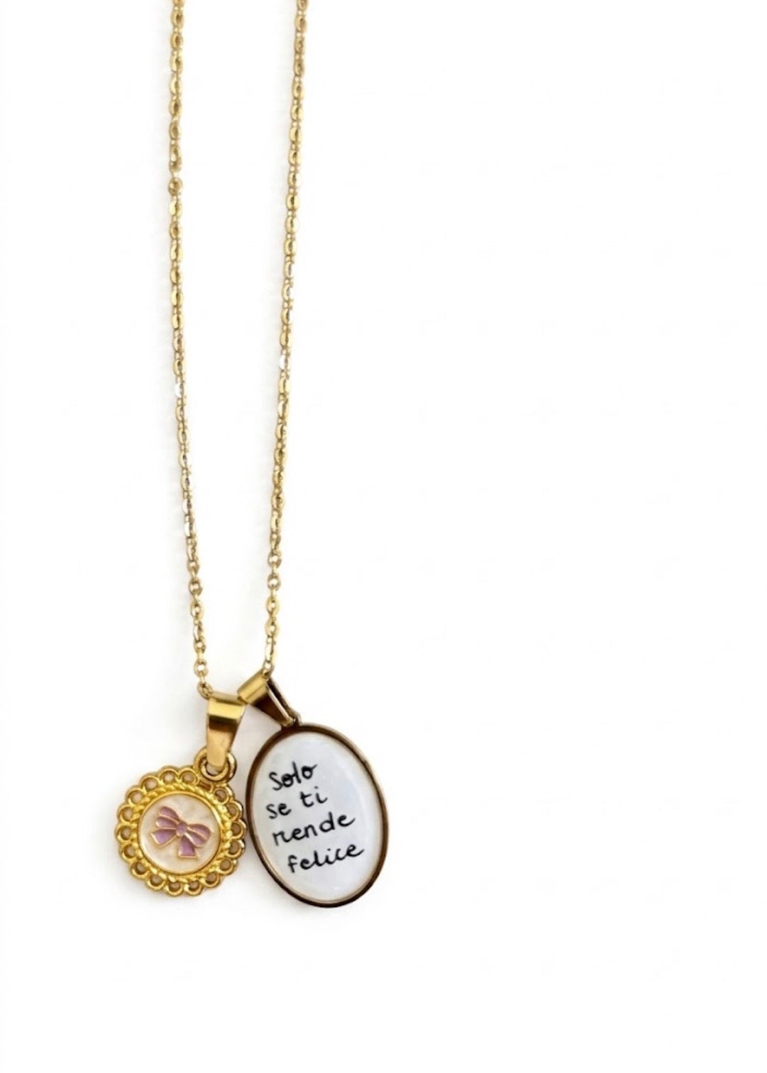 Collana Charm & Frase – "Solo se ti rende felice"