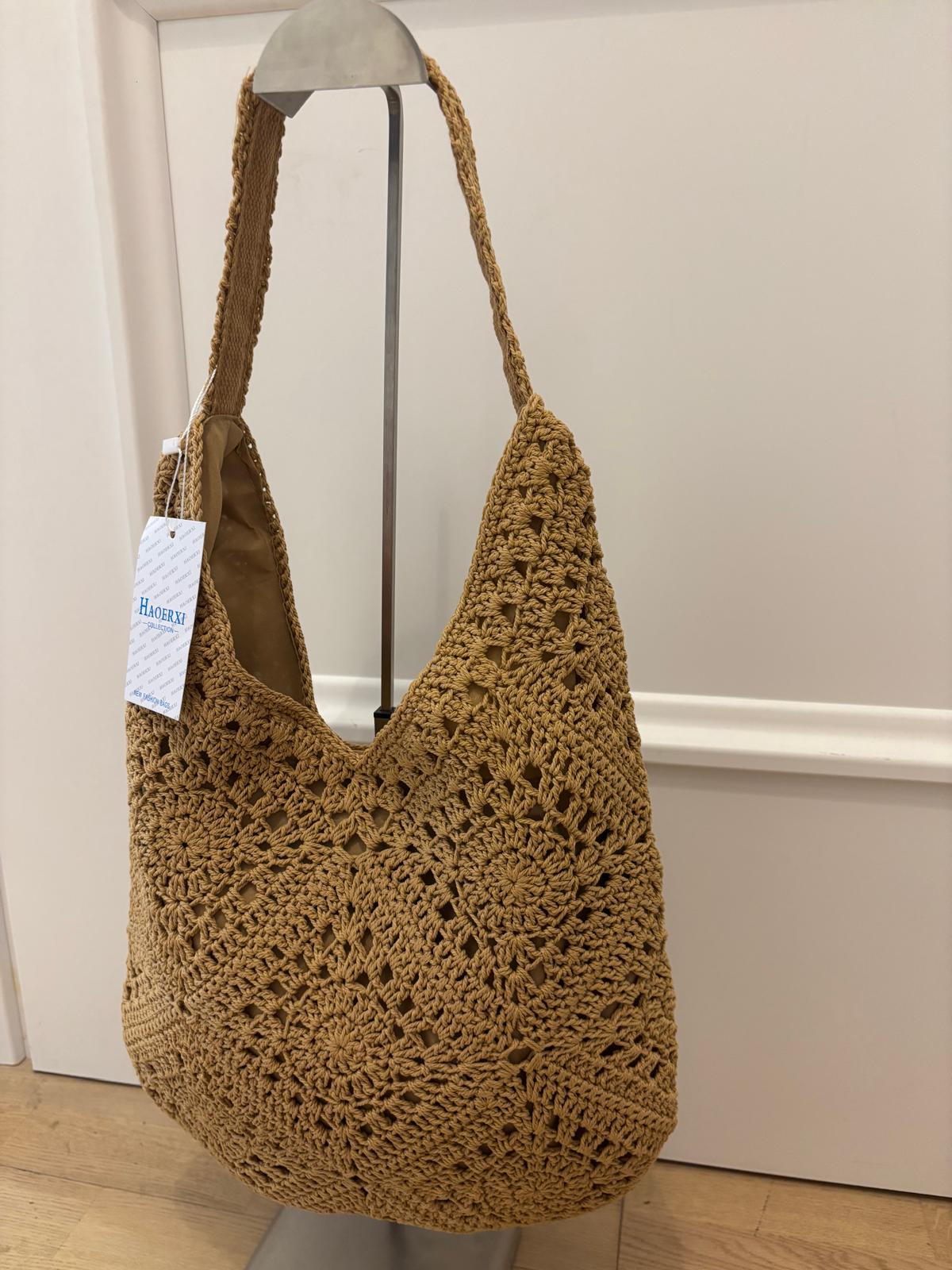 Borsa Hobo Uncinetto/Crochet beige cammello