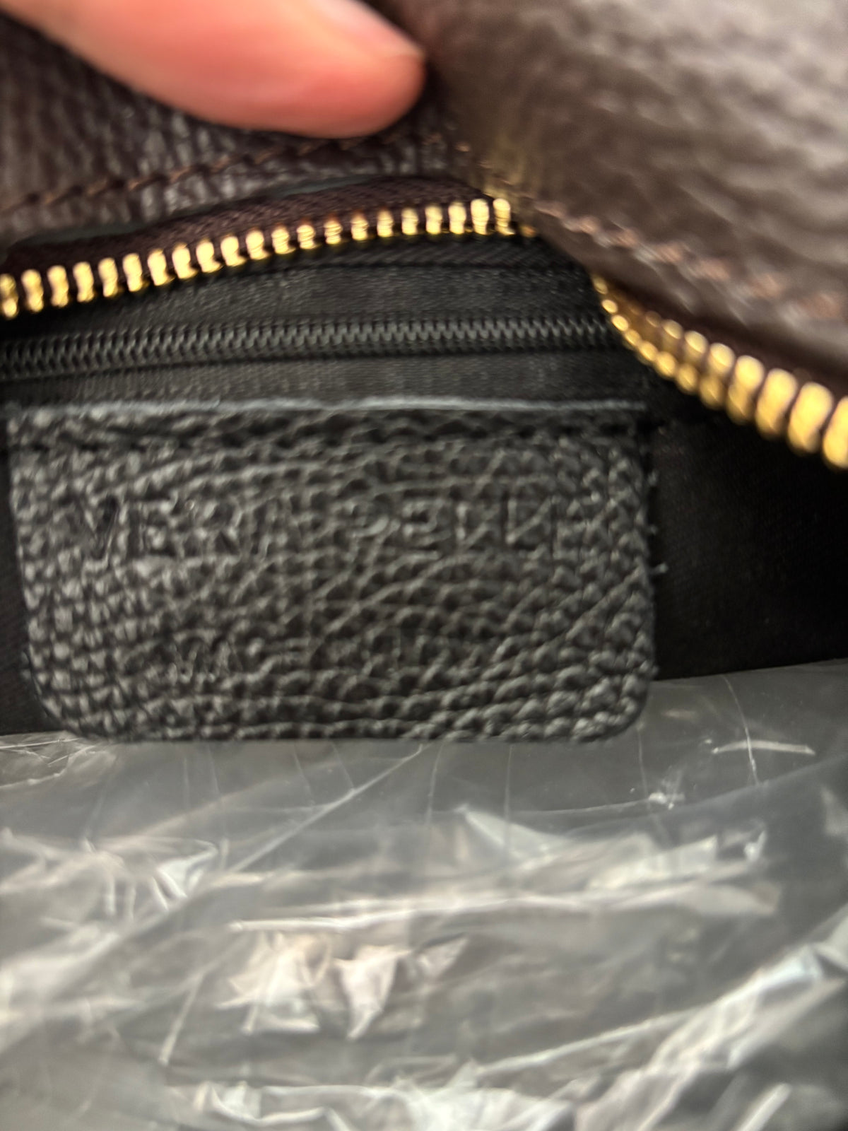 Borsa a Tracolla in Vera Pelle Pebble marrone testa moro