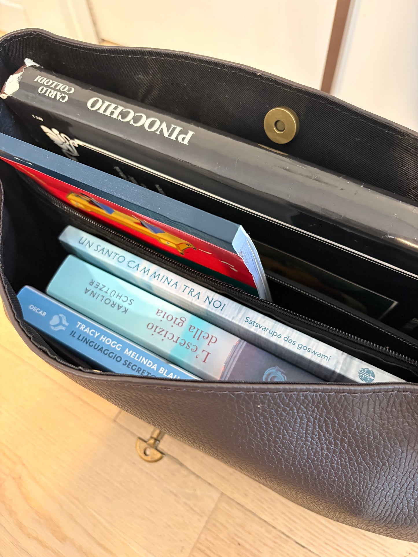 Borsa ‘laPostina’ in Vera Pelle Marrone GRANDE