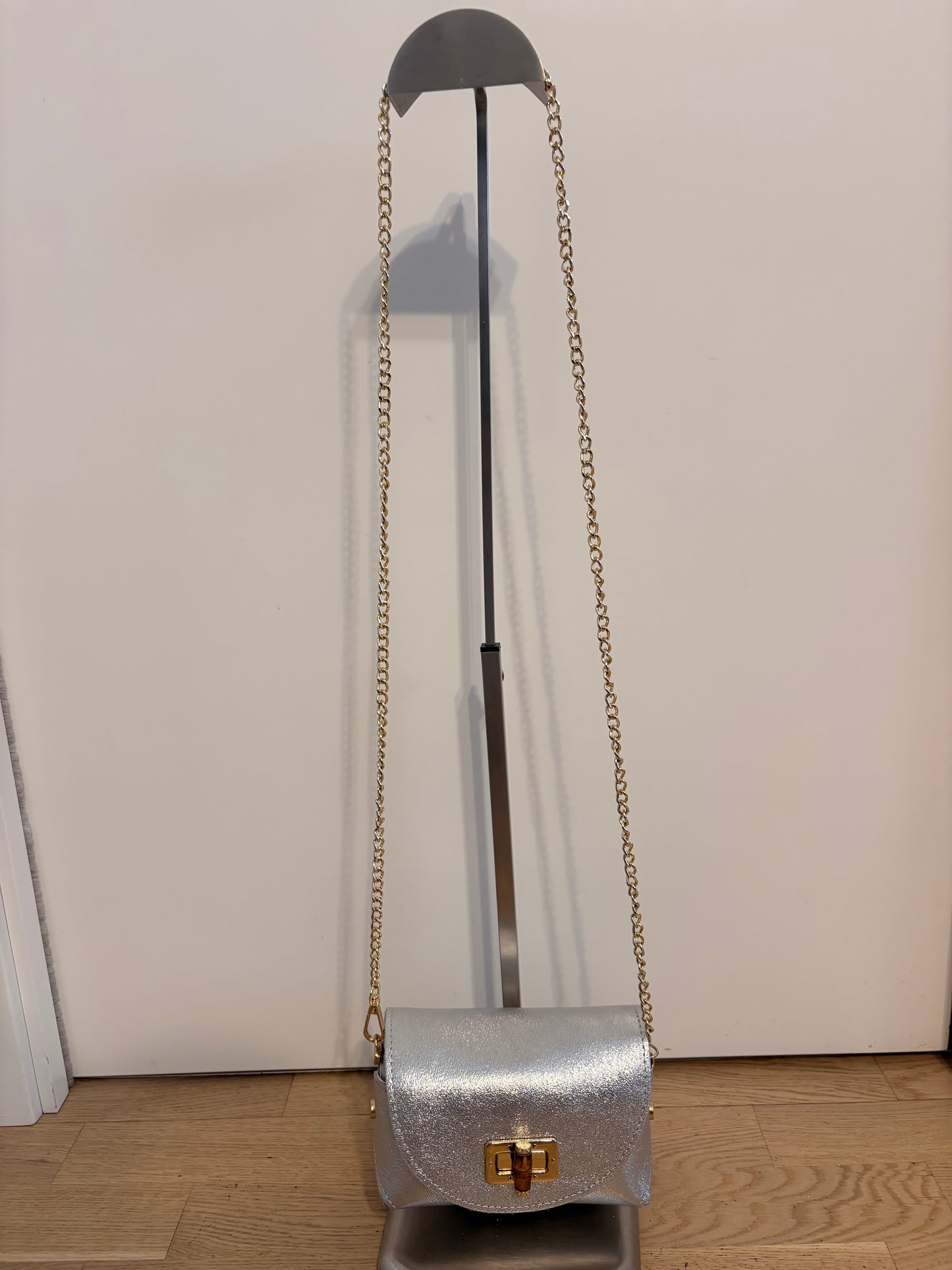 Borsa 'Gioia' Argento in Vera Pelle