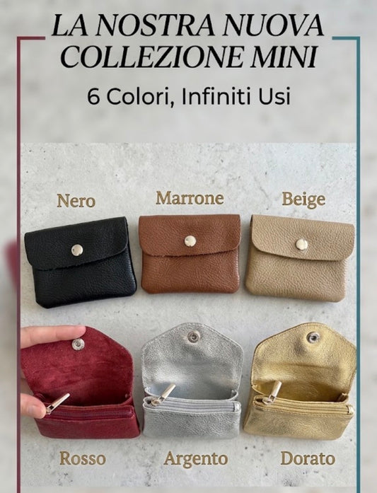 Borsellino mini in Vera Pelle Martellata – Eleganza e Praticità in Misura Tascabile