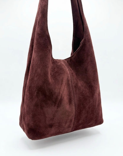 Borsa Hobo in Camoscio – Bordeaux