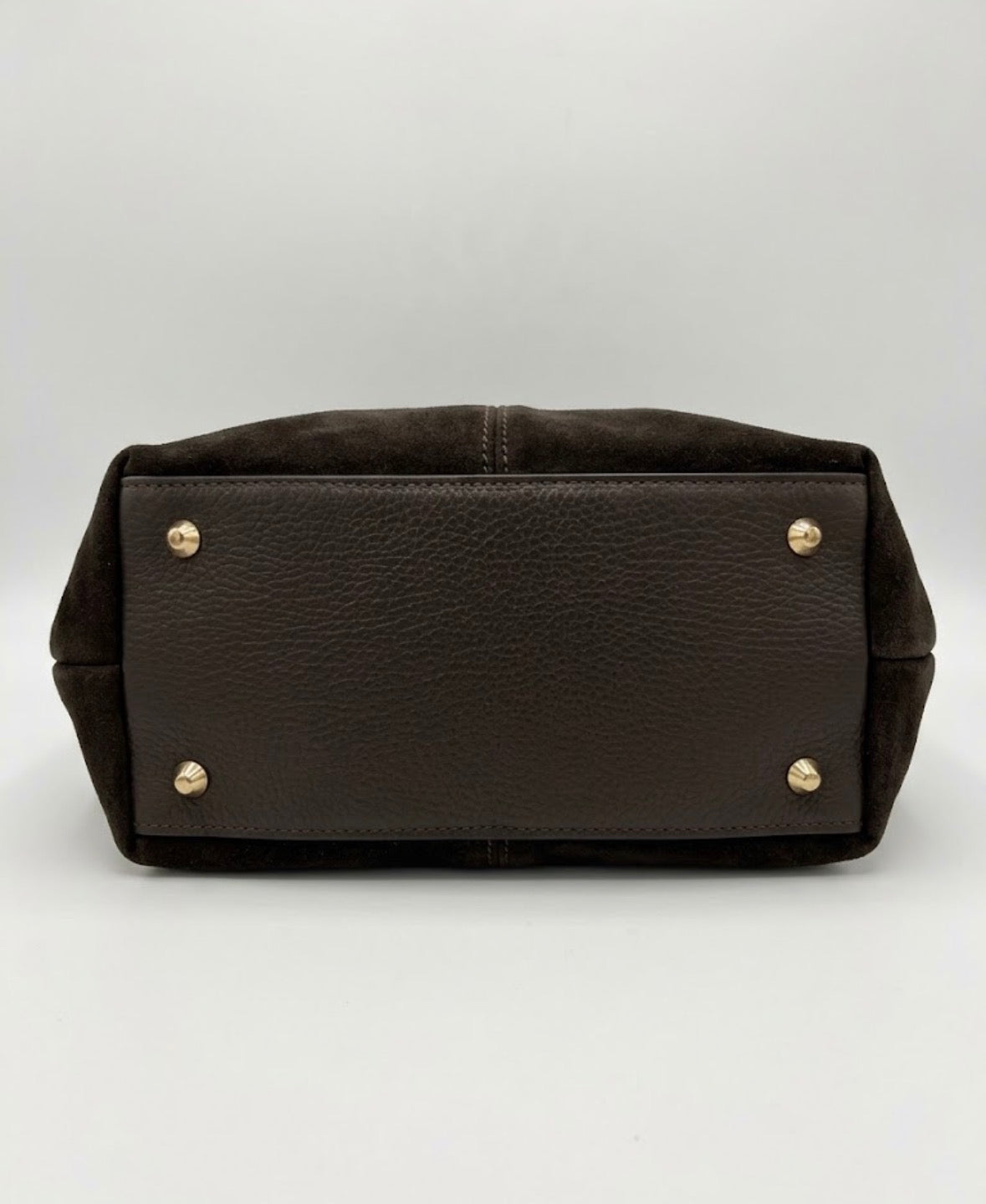 Borsa Hobo in Pelle Scamosciata – Marrone Scuro / Testa di Moro