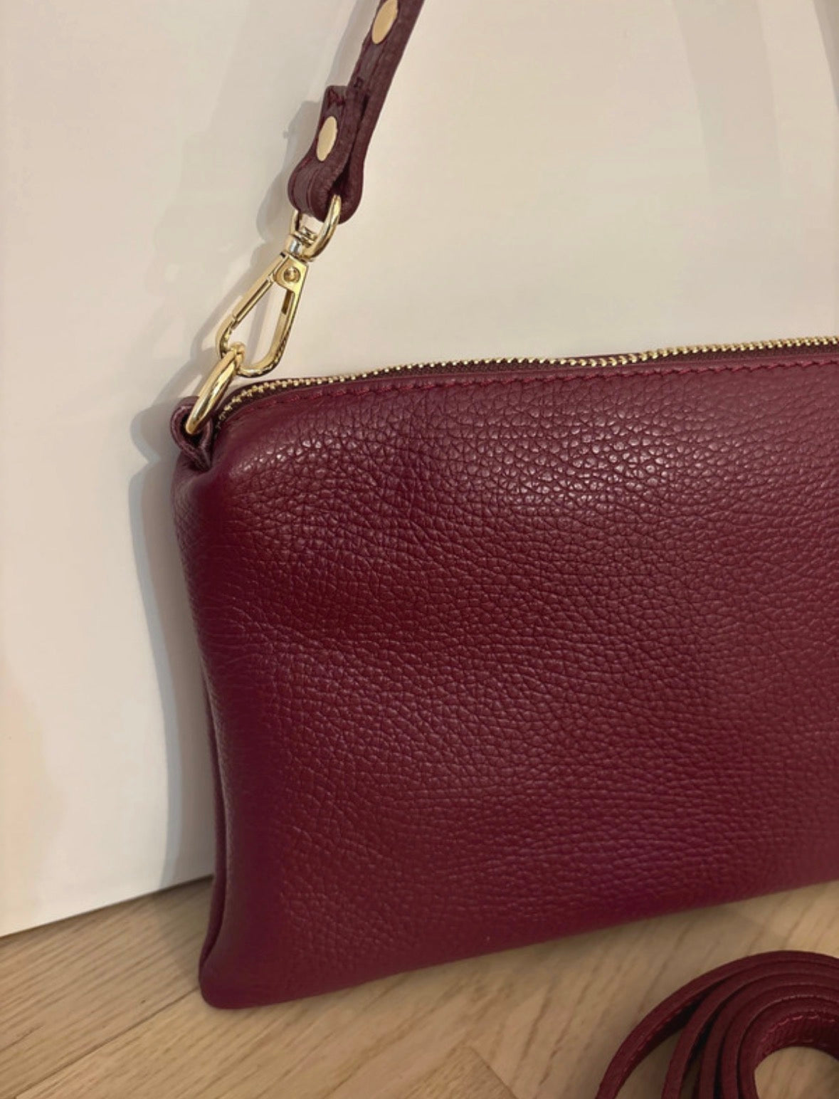 Borsa 'Selly' in Vera Pelle Bordeaux