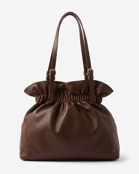 Borsa Ruches in pelle  Marrone