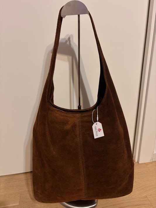 Borsa ‘Cioccolatino’ in Vera Pelle Camoscio