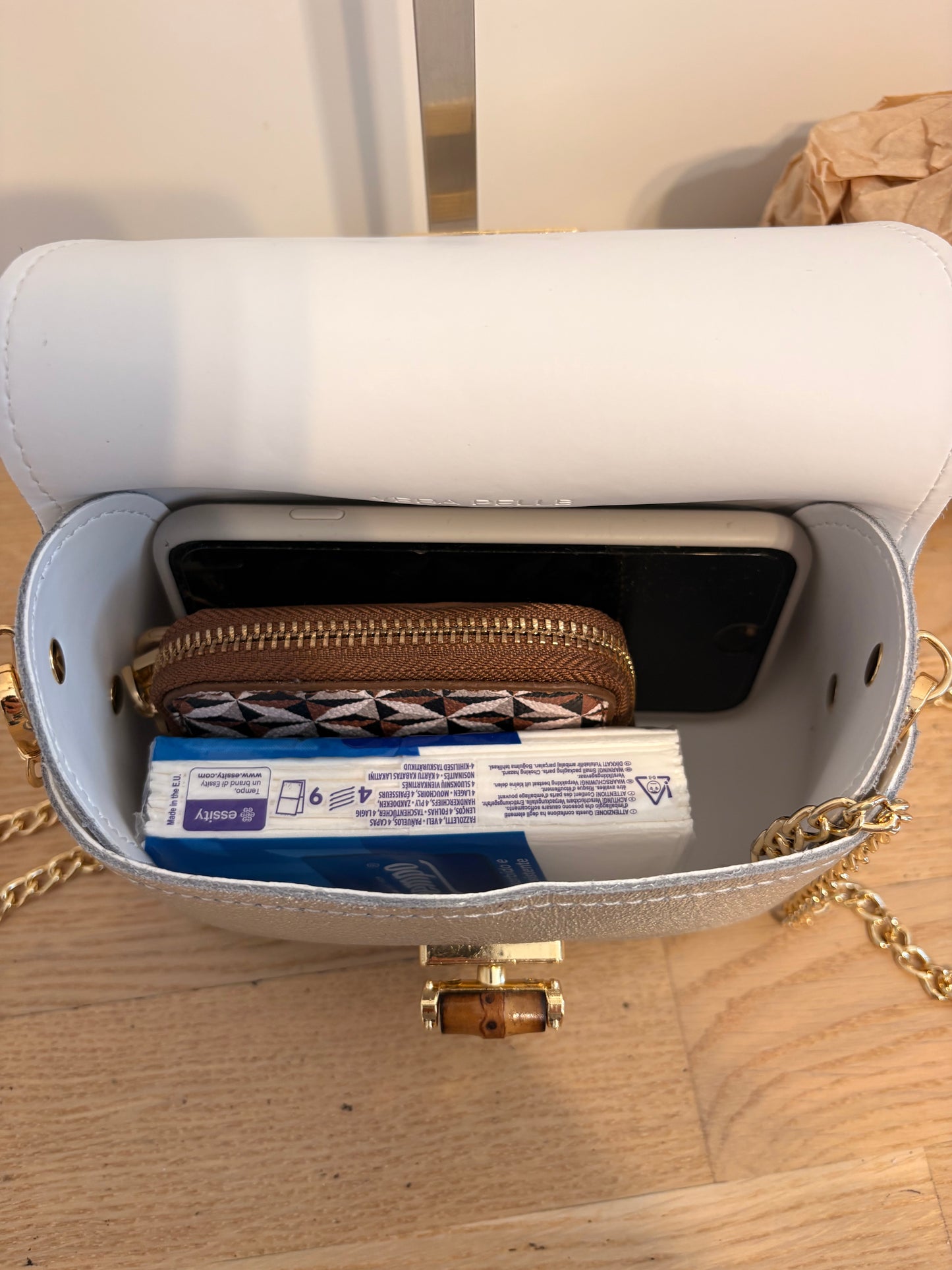 Borsa 'Gioia' Argento in Vera Pelle