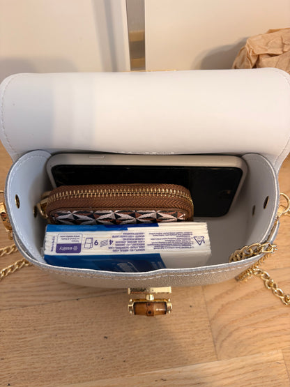 Borsa 'Gioia' Argento in Vera Pelle