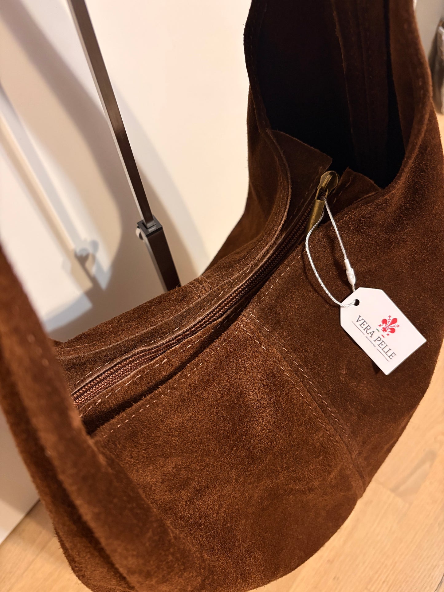 Borsa ‘Cioccolatino’ in Vera Pelle Camoscio