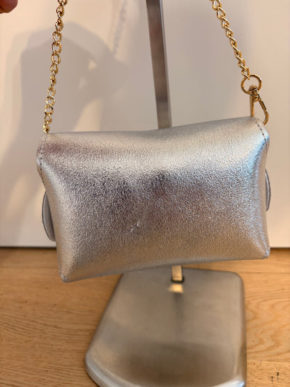 Borsa 'Gioia' Argento in Vera Pelle