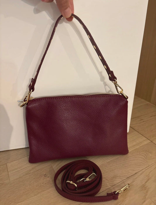 Borsa 'Selly' in Vera Pelle Bordeaux