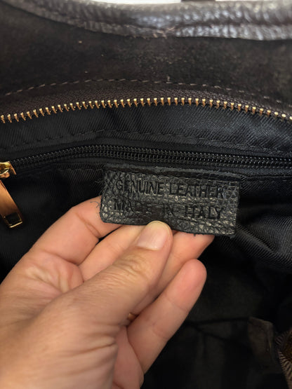 Borsa Hobo in Pelle Scamosciata – Marrone Scuro / Testa di Moro