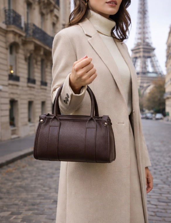 Borsa ‘Paris’ in Vera Pelle Marrone
