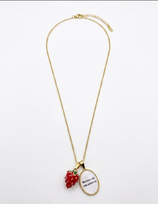 Collana Pendant "Menomale che siete perfetti voi"