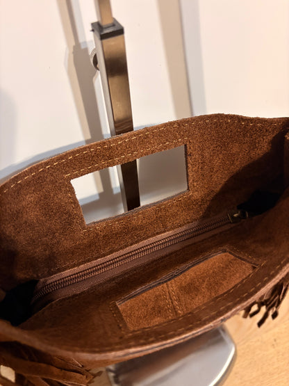 Borsa 'laMajeSuper' Marrone  in Vera Pelle