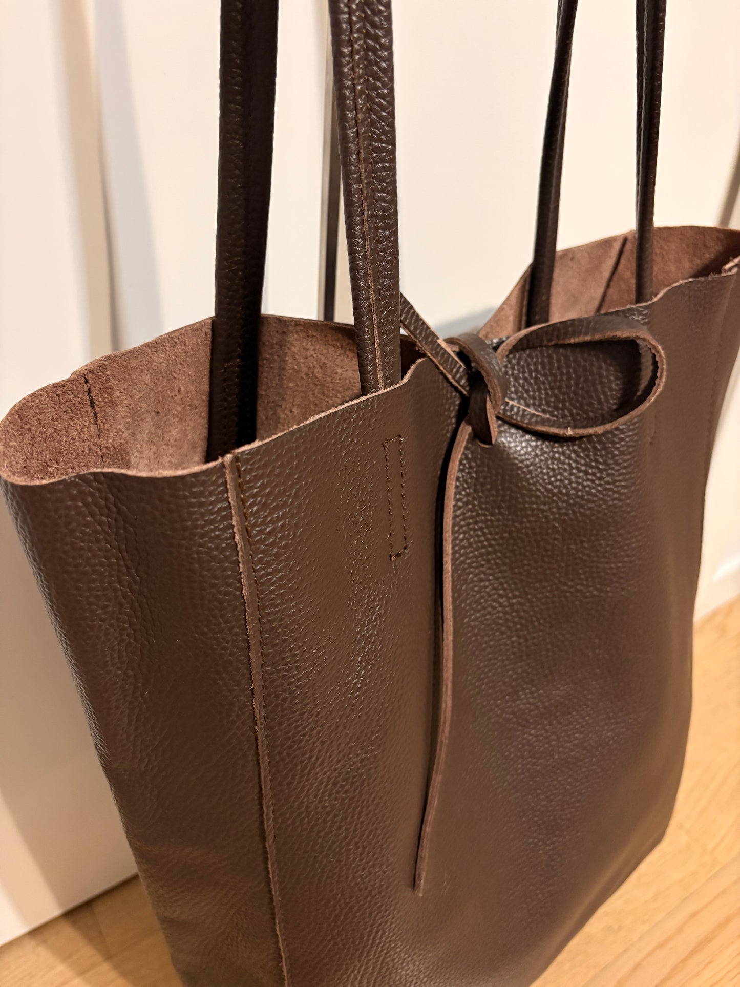 Borsa in Vera Pelle 'La Roch' Colore Testa Moro