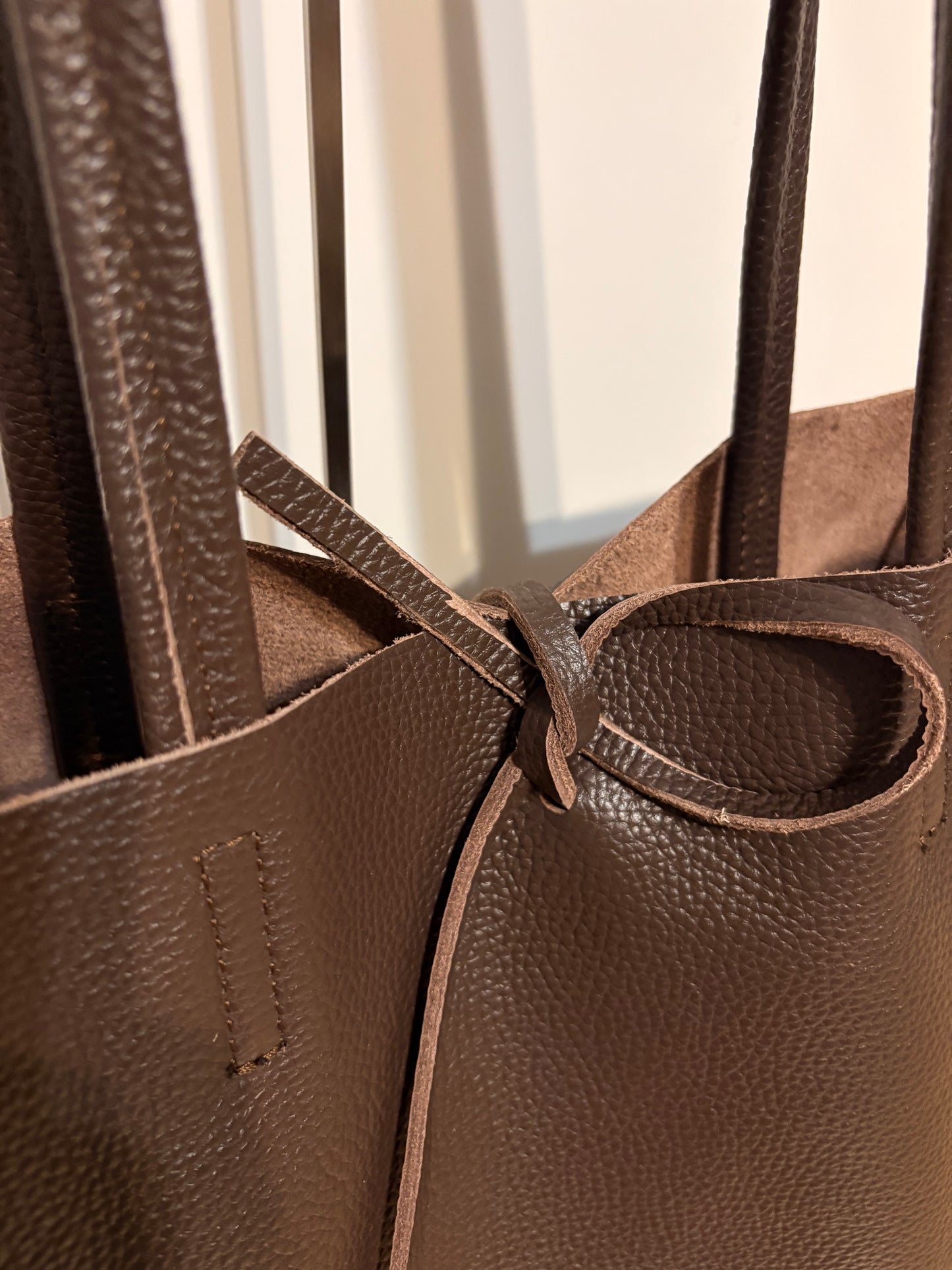 Borsa in Vera Pelle 'La Roch' Colore Testa Moro