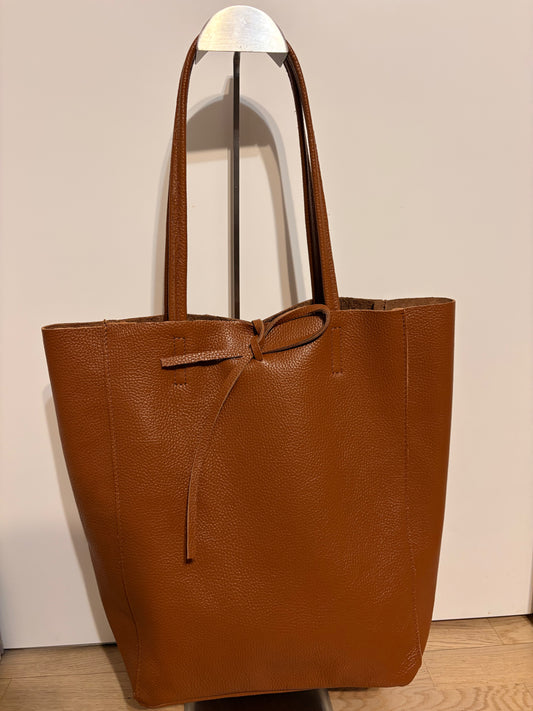 Borsa in Vera Pelle 'La Roch' Colore Marrone Caramello