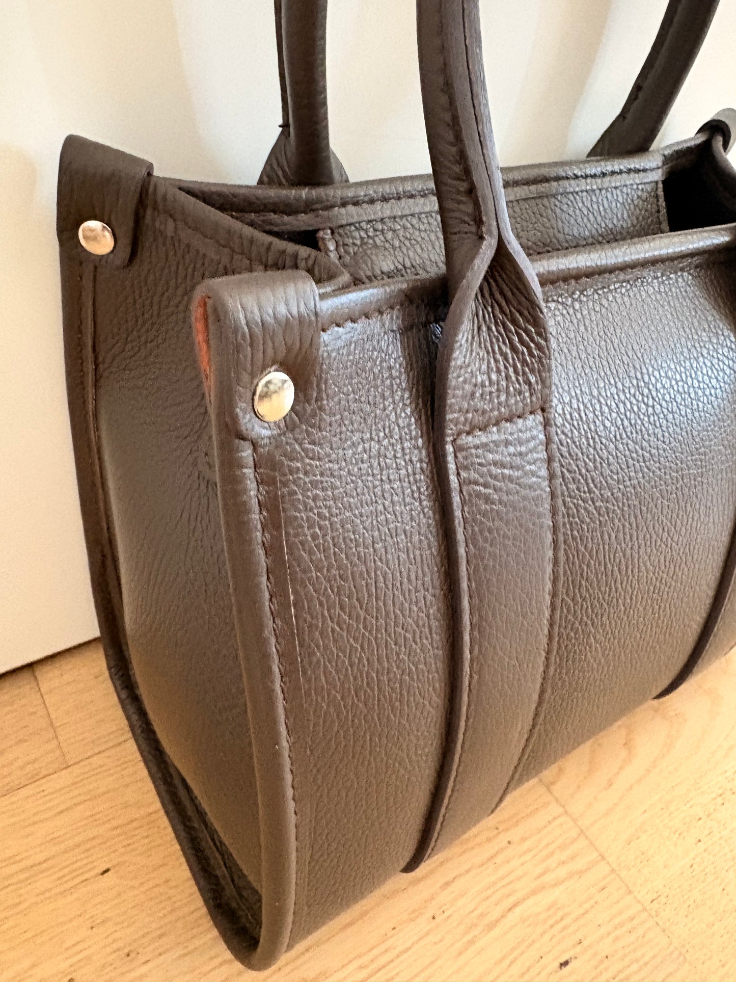 Borsa ‘Paris’ in Vera Pelle Marrone