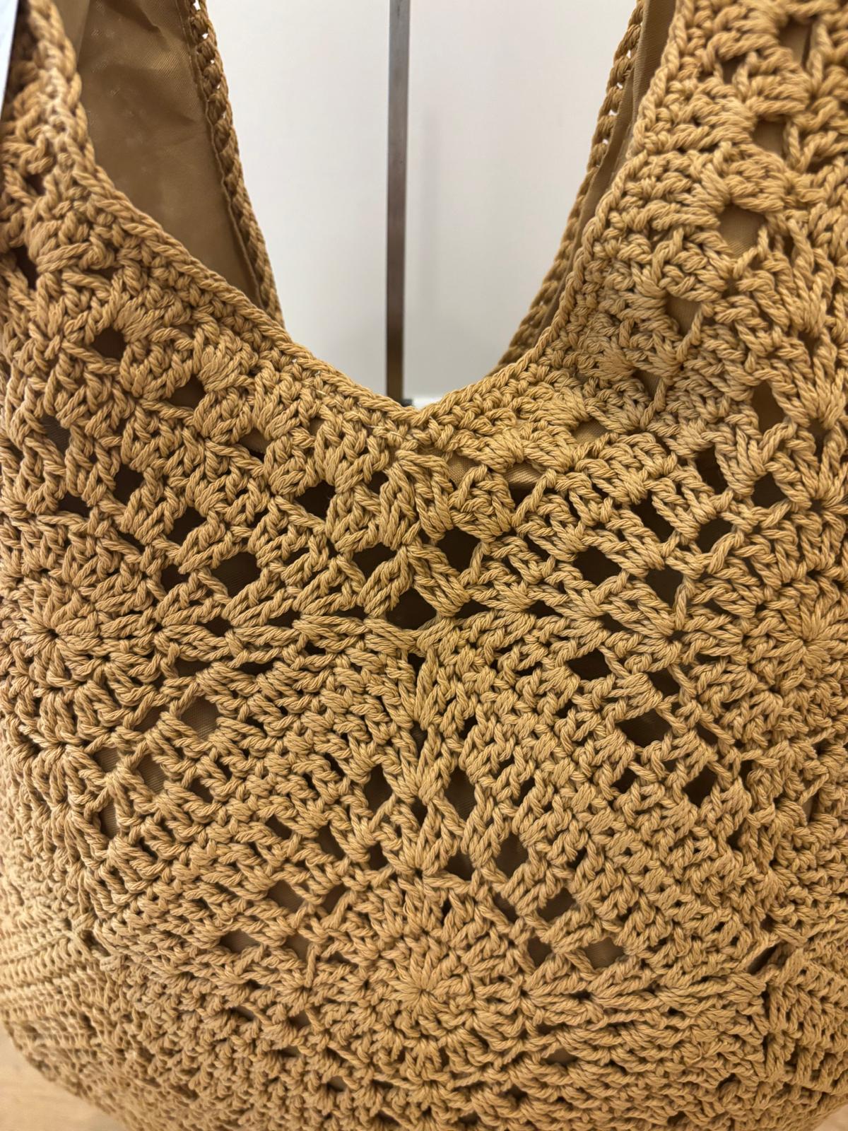 Borsa Hobo Uncinetto/Crochet beige cammello