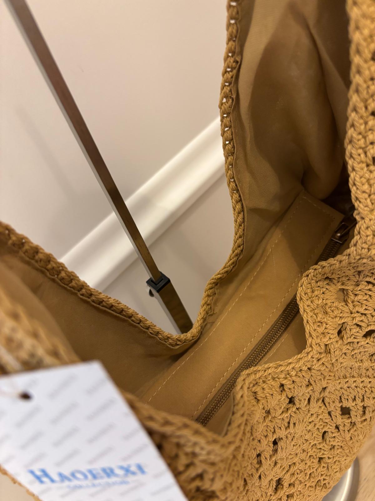 Borsa Hobo Uncinetto/Crochet beige cammello